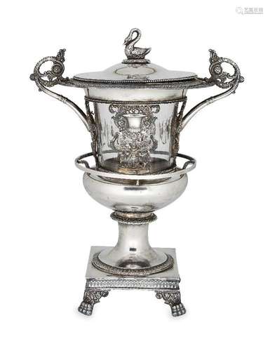 A 19th century French silver bonbon dish or 'drageoir'