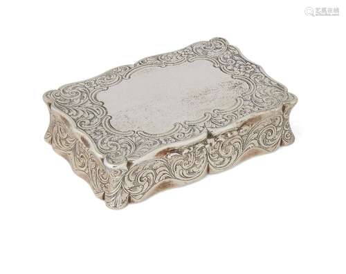 A large Victorian silver snuff box