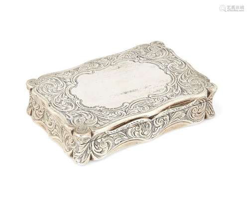 A large Victorian silver snuff box