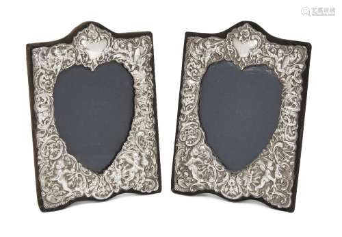 A matched pair of silver mounted photo frames