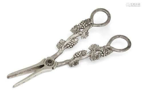 A pair of Victorian silver grape scissors