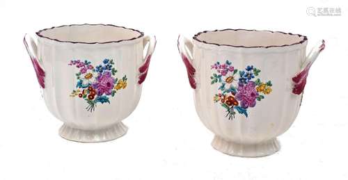 A pair of Chantilly porcelain two-handled seaux