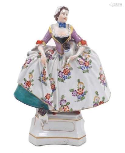 A Dresden porcelain figure of The Lady of the Mopsorden