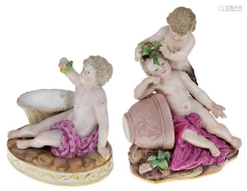 Two Meissen porcelain figural groups