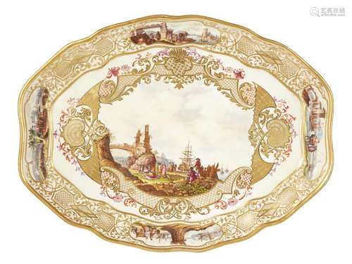 A Meissen Hausmalerei tray