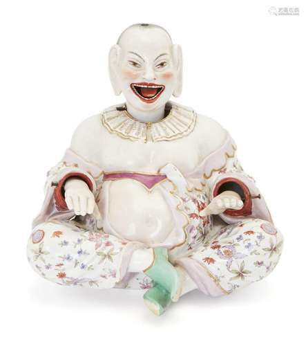 A German porcelain large nodding pagoda figure