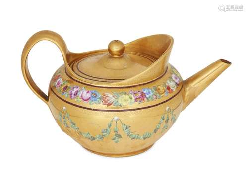 A Vienna (Sorgenthal) gold-ground teapot and cover