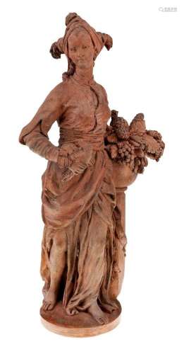 A French terracotta model of a lady