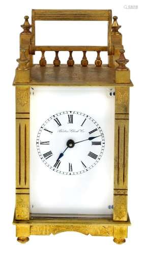 An American gilt-brass carriage timepiece