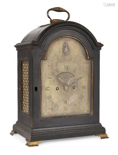 A George III ebonised twin fusee bracket clock