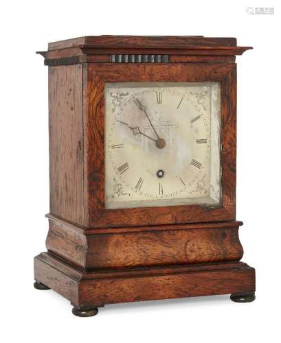 A rosewood mantel timepiece by William Johnson
