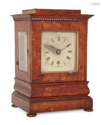 A satinwood mantel timepiece