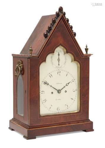 A Victorian Gothic style mahogany and boxwood line inlaid tw...