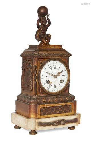 A French gilt-bronze cased striking mantel clock