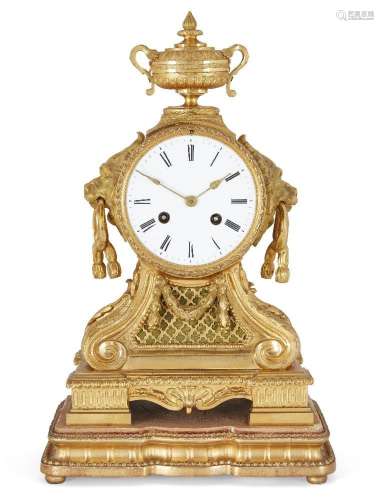 A French gilt-bronze mantle clock