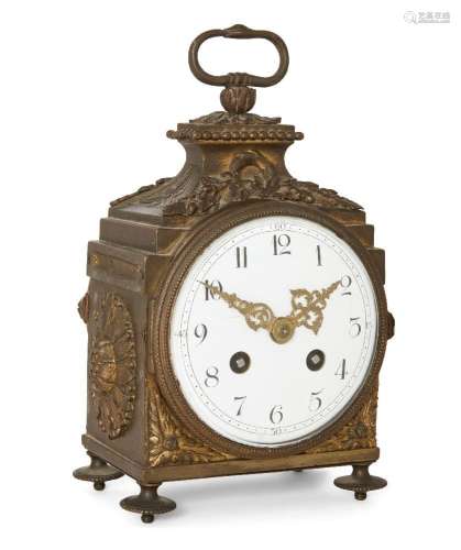 A French bronze striking mantel clock