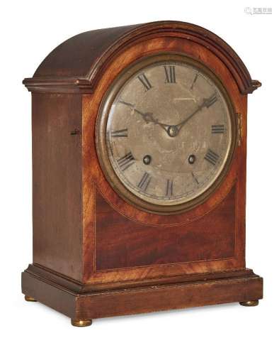 A German mahogany mantel clock