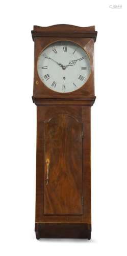 A George III mahogany and boxwood inlaid wall clock