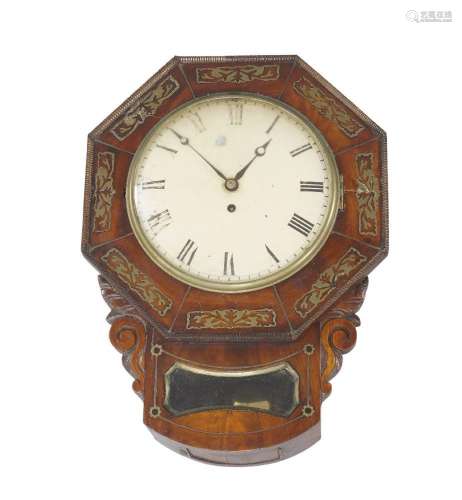 A William IV rosewood and brass inlaid single fusee drop dia...