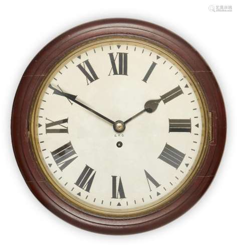 A mahogany GPO wall clock