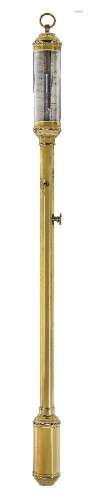 A Portuguese brass marine stick barometer