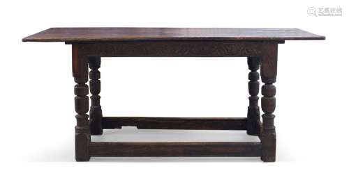 A 17th century and later oak refectory table
