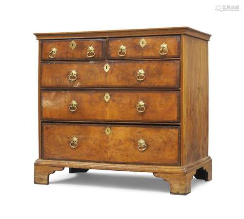 A William and Mary walnut chest of drawers