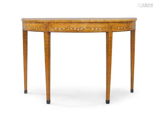 A George III demi lume satinwood console table