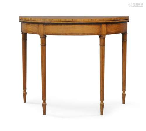 A George III mahogany and satinwood card table