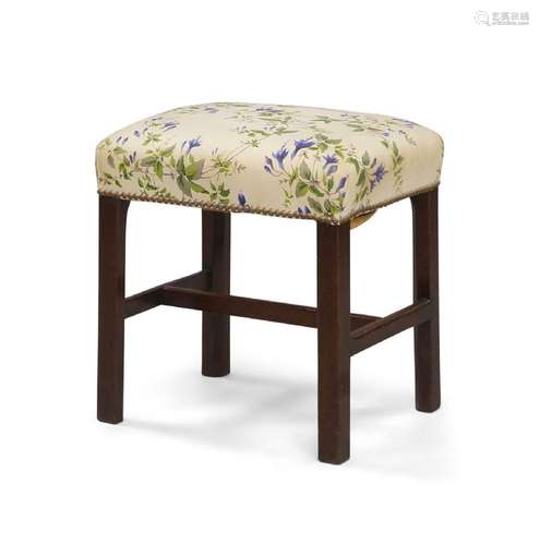 A George III small rectangular mahogany stool