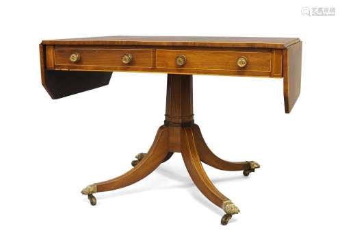 A Regency rosewood pedestal sofa table