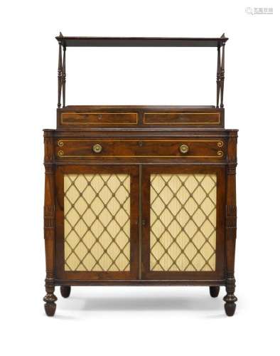 A Regency rosewood and inlaid chiffonier