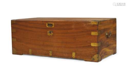 A campaign camphor wood and brass mounted chest