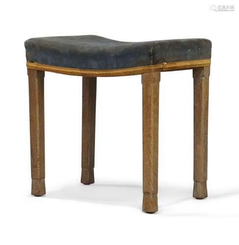 A 1953 Elizabeth coronation limed oak stool