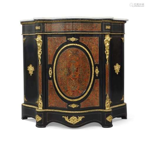 A French ebonised Boulle cabinet