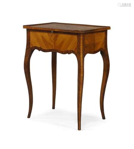 A French Louis XV style walnut side table