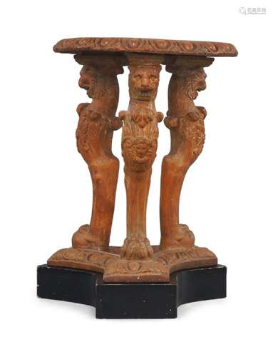 An Empire style terracotta jardinire stand