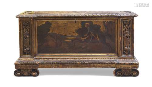 An Italian gilt wood cassone