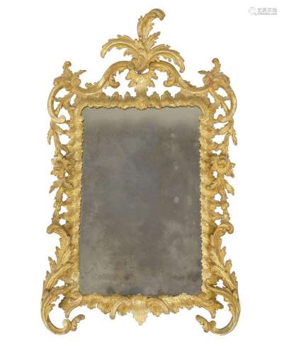 A George II carved gilt wood mirror