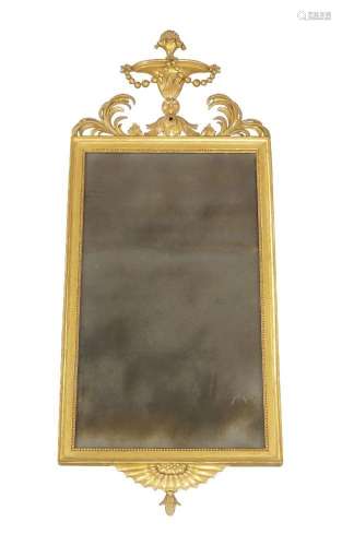 A George III rectangular giltwood wall mirror