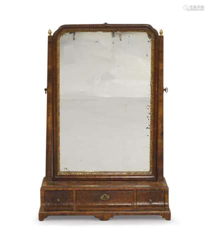 A George III walnut dressing mirror