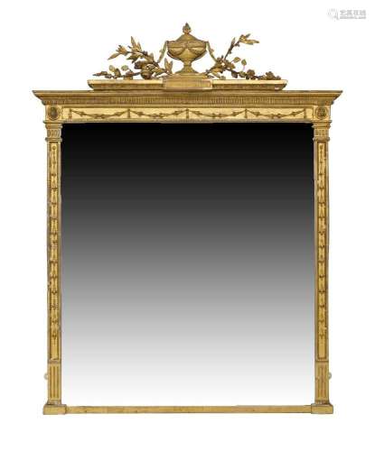 An early Victorian giltwood over mantle mirror