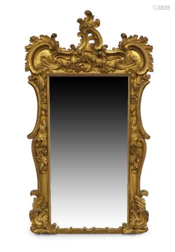 An Italian Baroque carved giltwood mirror