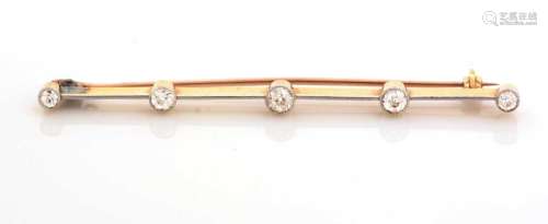 A Victorian diamond bar brooch,