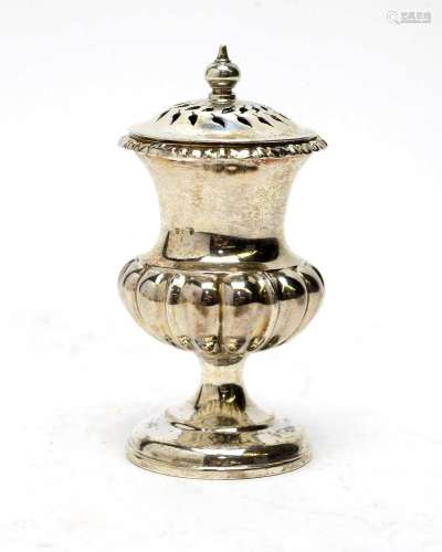 A William IV silver pounce pot,