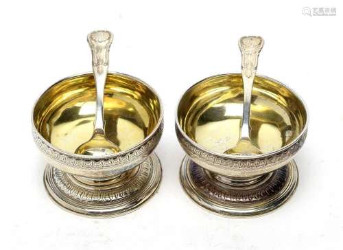 A pair of George III silver table salts, by John Wakelin &am...