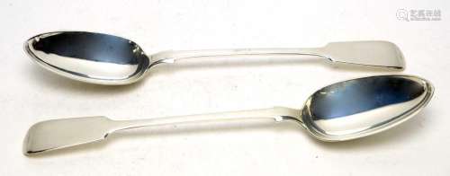 A pair of Victorian silver gravy spoons, by Josiah Williams ...