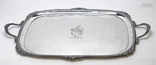 An Edwardian silver two-handled tray, by Reid & Sons
