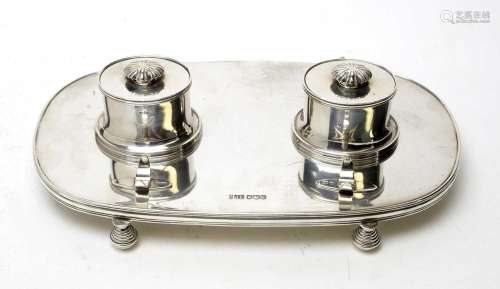 A George V silver pen and ink stand, by Joseph Rodgers &...