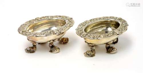 A pair of George III silver table salts.